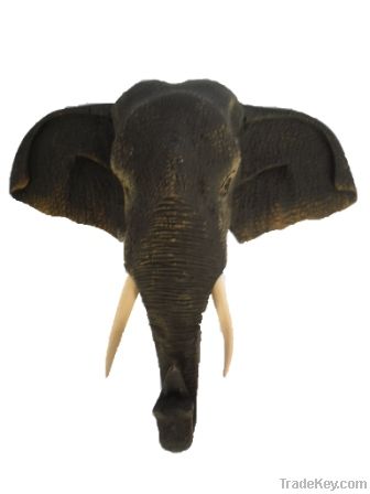 Hand-carved teak elephant head, various sizes