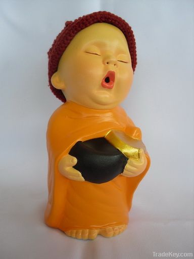 Small Ceramic monk, as a piggy bank