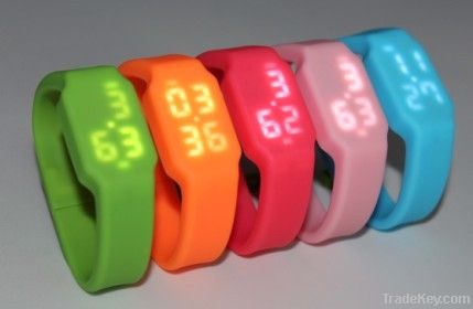 LED silicone watch with usb disk