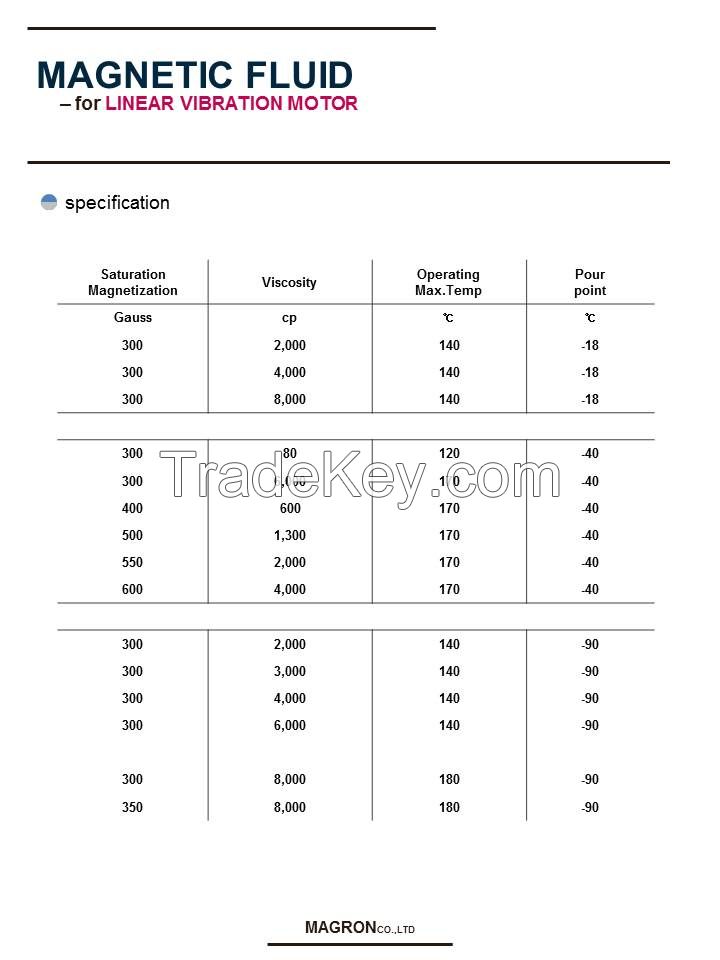 Magnetic fluid for Linear Vibration Motors, ferrofluid, ferrofluid seal