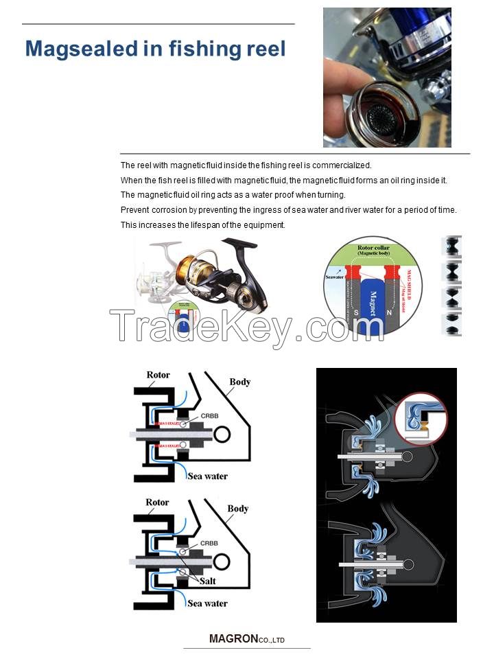 Mag-Sealed for repair DAIWA MAGSEALED reel, ferrofluid, ferrofluid seal By  MAGRON CO., LTD.