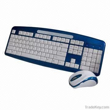 2.4G Wireless Keyboard and Mouse Combo with Hot Keys/8 to 10m Range, C