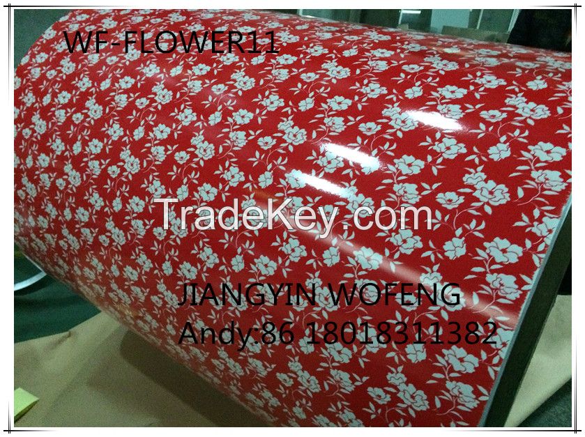 flower wood finish color coated steel ppgi printech camouflag grain ppgi /ppgl