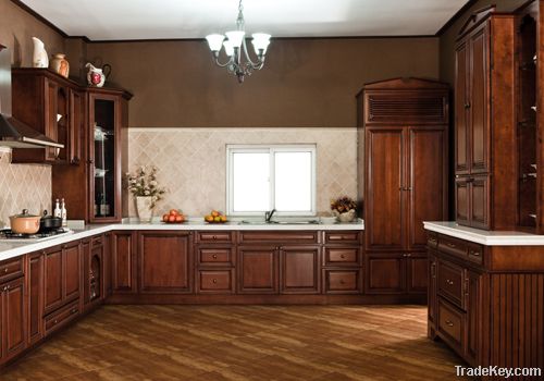 Cherry glazing Maple solid wood kitchen cabinet