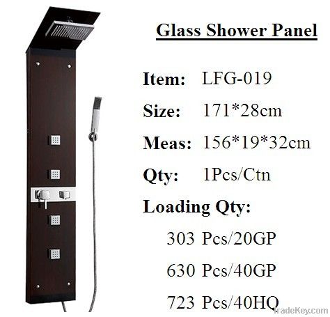 Glass shower panel