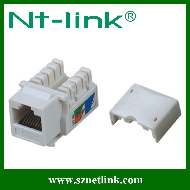 Dual IDC white color cat6 keystone jack