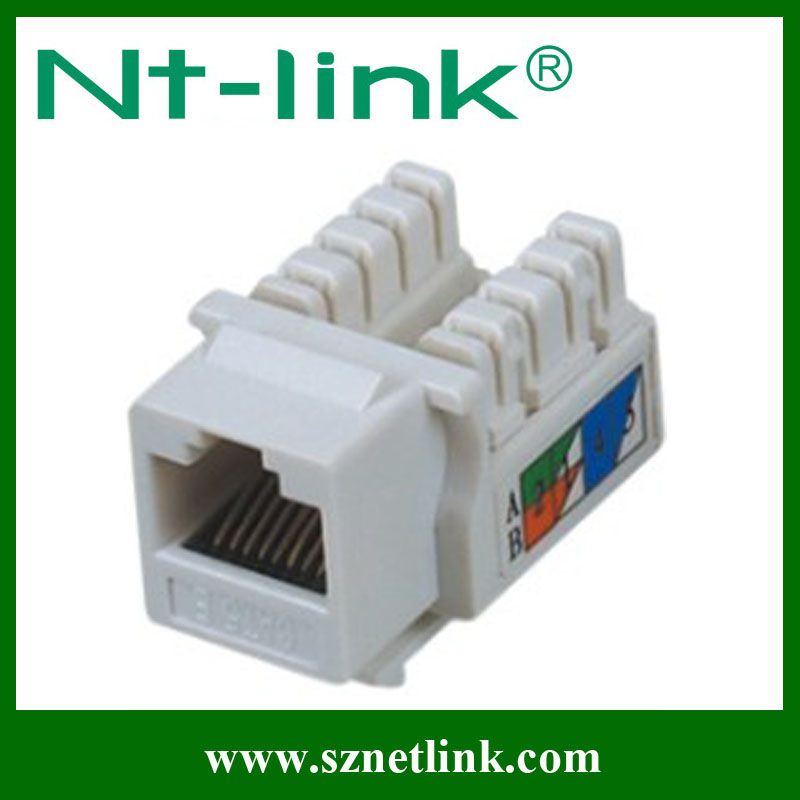 white color Cat5e keystone jack