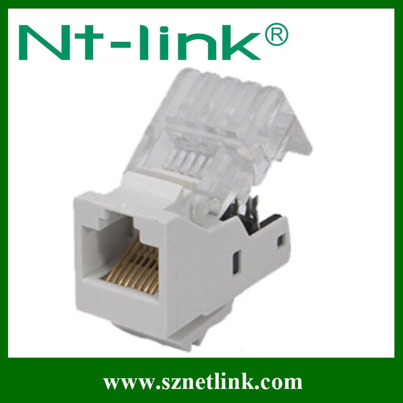 White Color Tooless RJ45 Cat5E Keystone Jack