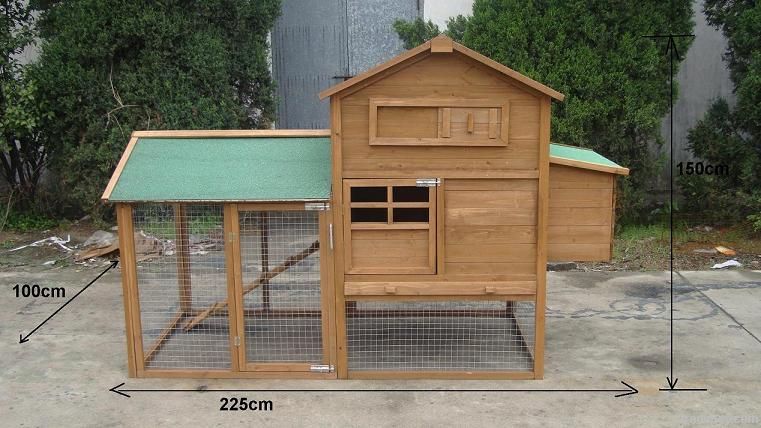 2012 New Design Large Wooden Chicken Coop With Asphalft Roof HJB112-H