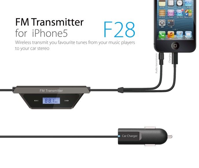 New High Quality 3.5mm Car FM Transmitter for Samsung S3 S4 Note2 3/iPhone5/HTC/Nokia/Blackberry