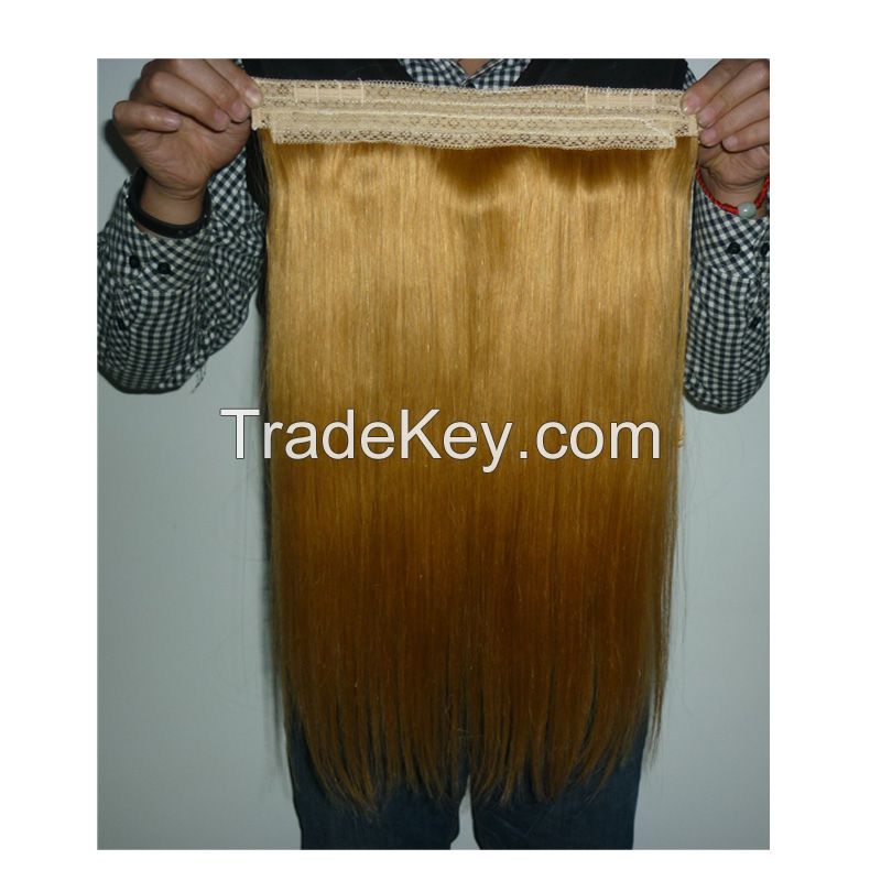 top quality natural wave  Malaysia hair halo hair extensions/flip in hair extensions