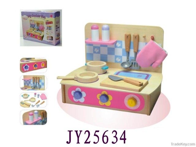 wooden kitchen set for little girl