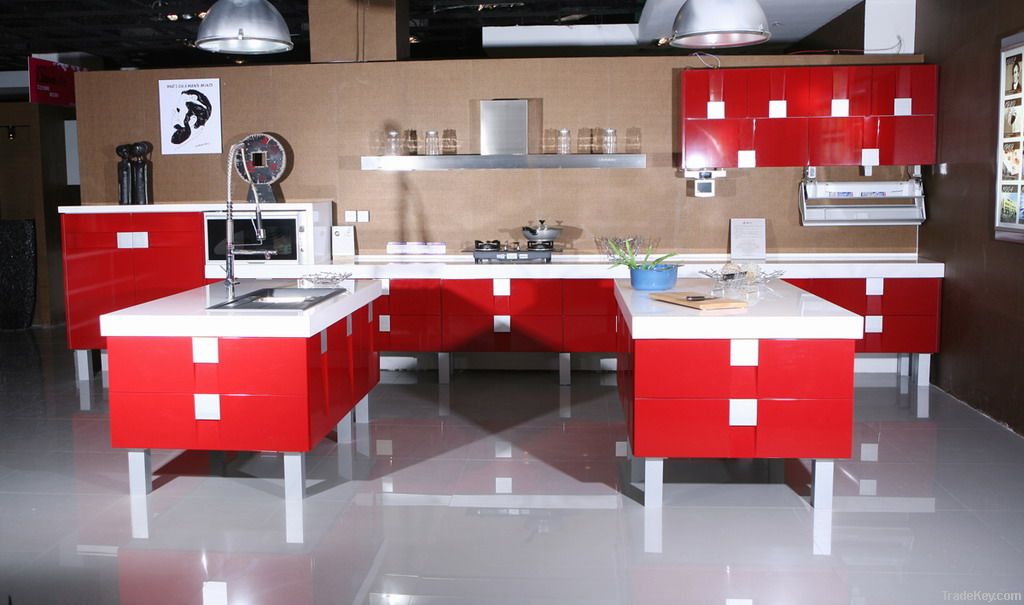 Mordern style glass door  Kitchen Cabinet