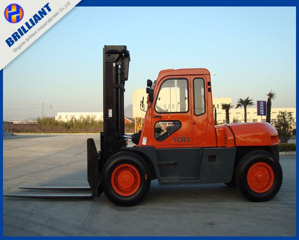 10 Ton Diesel Cab Forklift With Wide Visibility Mast