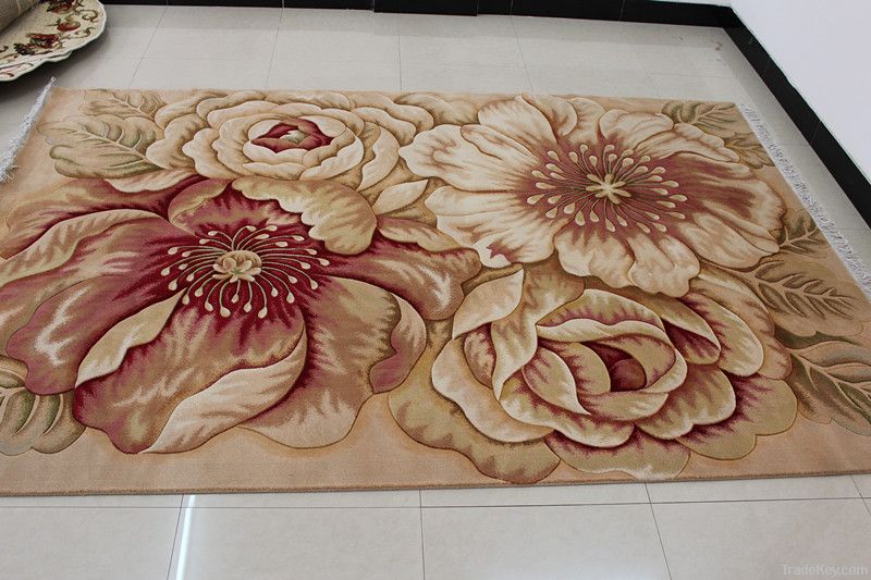 100% wool colorful decorative carpet tiles