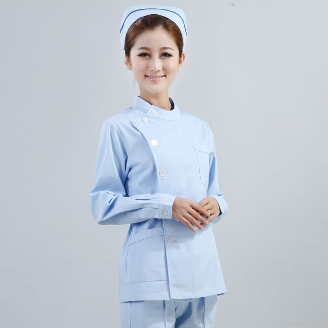 Free Shipping Hospital Nurse Long-Sleeve Nursing Uniform Set