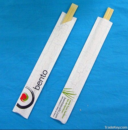 Chinese disposable bamboo chopsticks in full paper sleeve