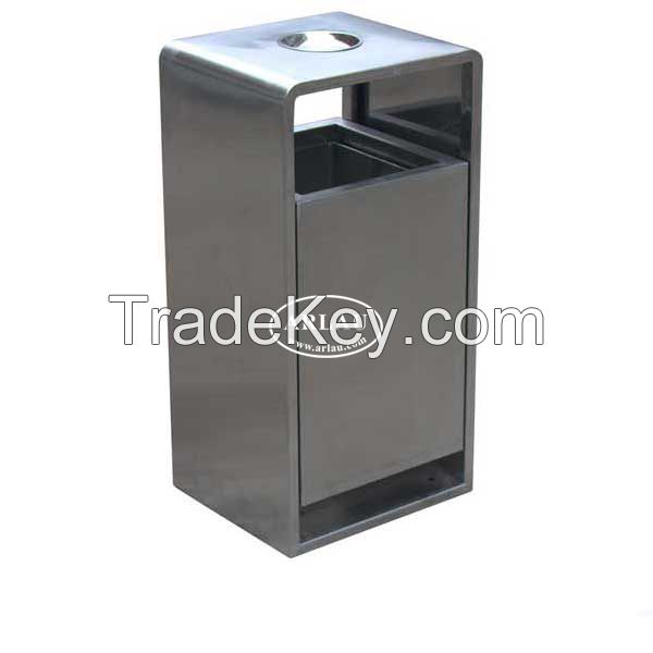 Arlau outdoor furniture, stainless steel wast bin, trash receptacle