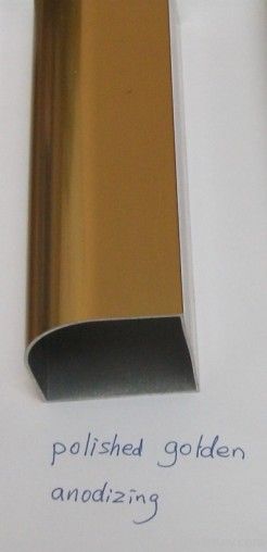 golden polished anodized aluminium profile