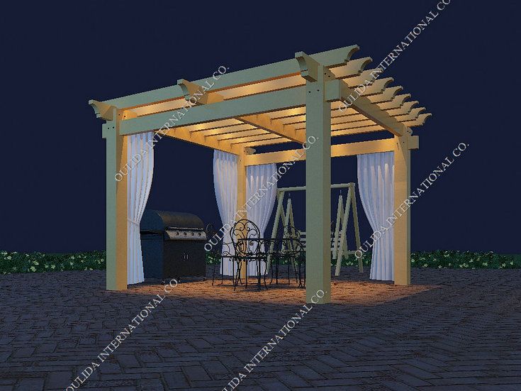 Wood plastic (WPC) backyard pergola OLDA-5001 13ft.*13ft.*8ft.