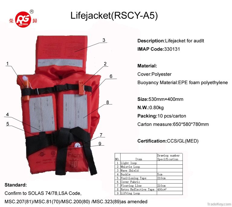 Lifejacket/Lifevest for adult(RSCY-A5)