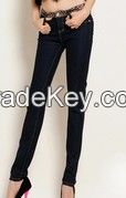 OEM women ladies girls Jeans DENIM factory low waist fashion clothes wholesale 100% cotton new 2014 promotion China