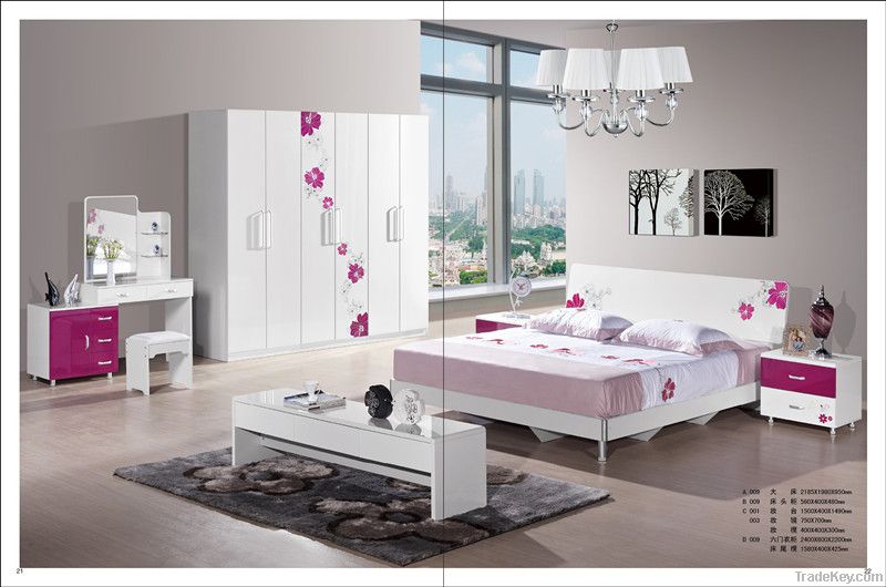 2013 Hot selling modern style bedroom set of panel mdf bedroom furnitu