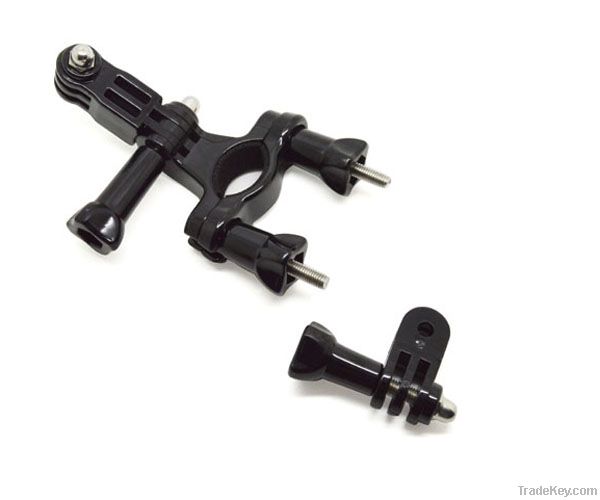 Bicycle Handlebar / Seatpost Clamp with Three-way Adjustable Pivot Arm