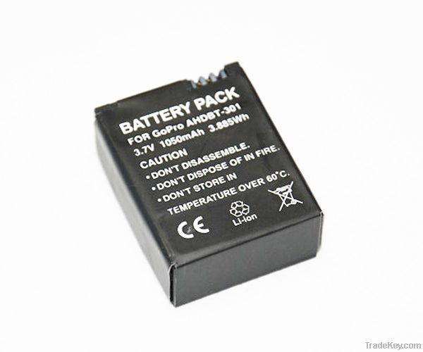 battery for Gopro Hero 3+/3, 1050mAh