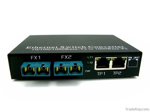 10/100/1000M 2-Port Fx + 2-Port Tx Fiber Media converter