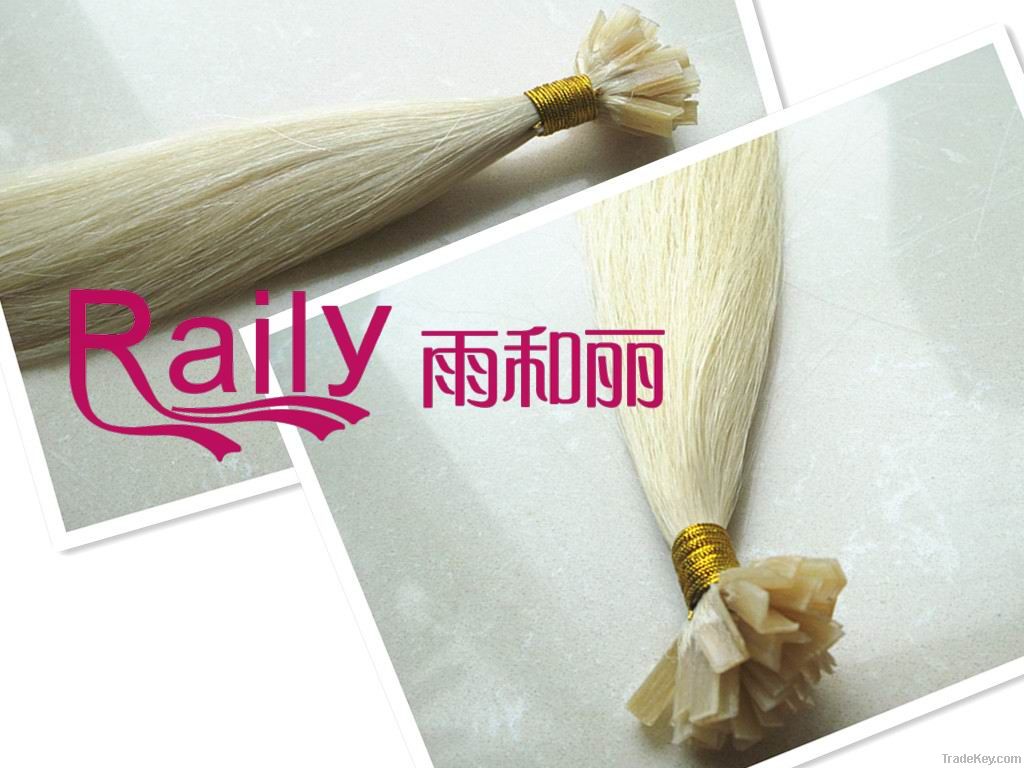 High Quality 100% human remy hair extension, pre-bonded hair extension