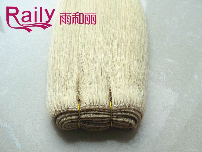 Top grade 100% European human remy hair extenson, hair weaving