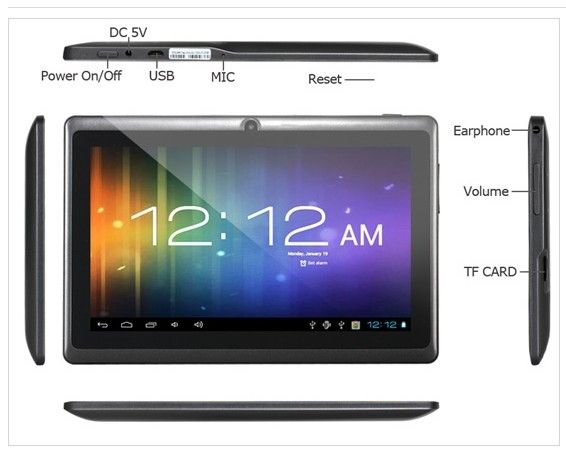 Low Cost Tablet PC Q88 All Winner A13 1.2GHz 7inch Screen Tablet PC Android 4.0