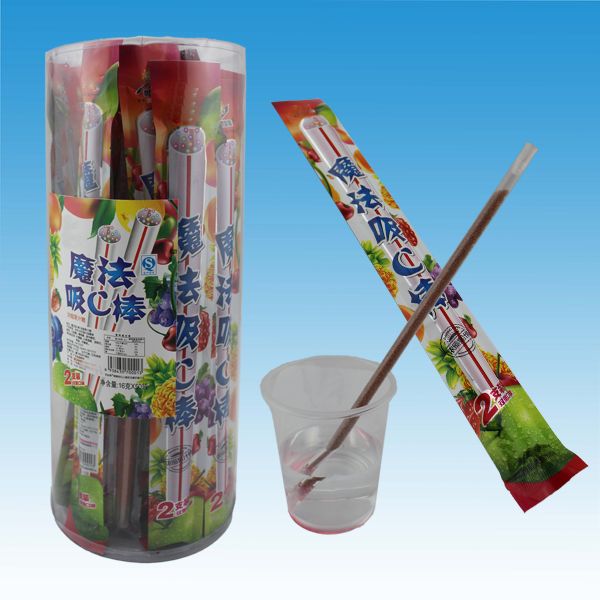 Magic Straw with Shining candy drink powder