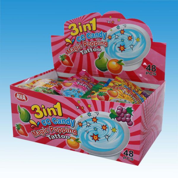 3 in 1 (5g Fruity Jelly Cup+1g popping candy +1 tattoo)/ CC Candy Magic Popping Tattoo