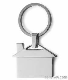 House Shape Metal Keychain