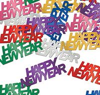 Metallic PVC/PET Happy New Year confetti Multi-color available