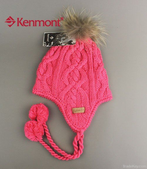 Hand Knit Earflap Beanie Cap