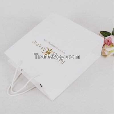 customized logo printing paper advertising bags hot stamping