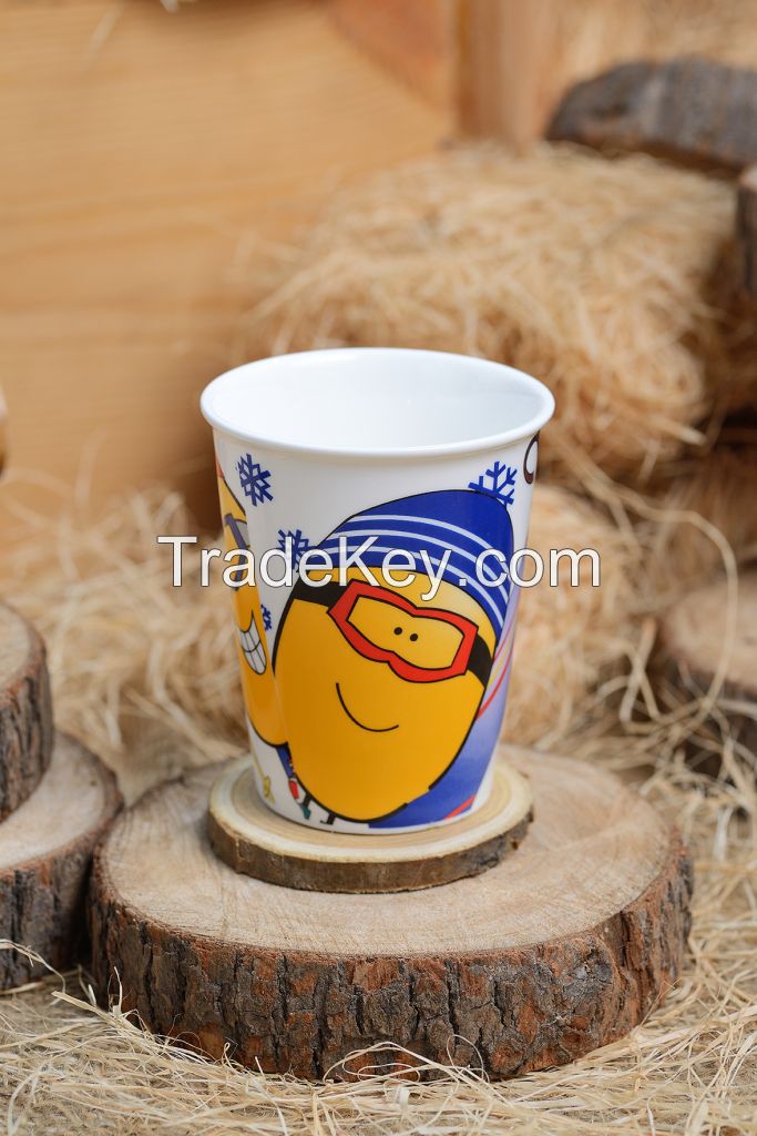 Bean world Girls and boys ceramic mugs with high quality 