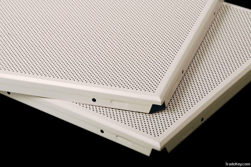 Perforated clip in aluminum ceiling