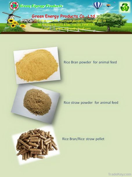 Rice bran powder/Pellet By Green Energy Products Co., Ltd., Thailand