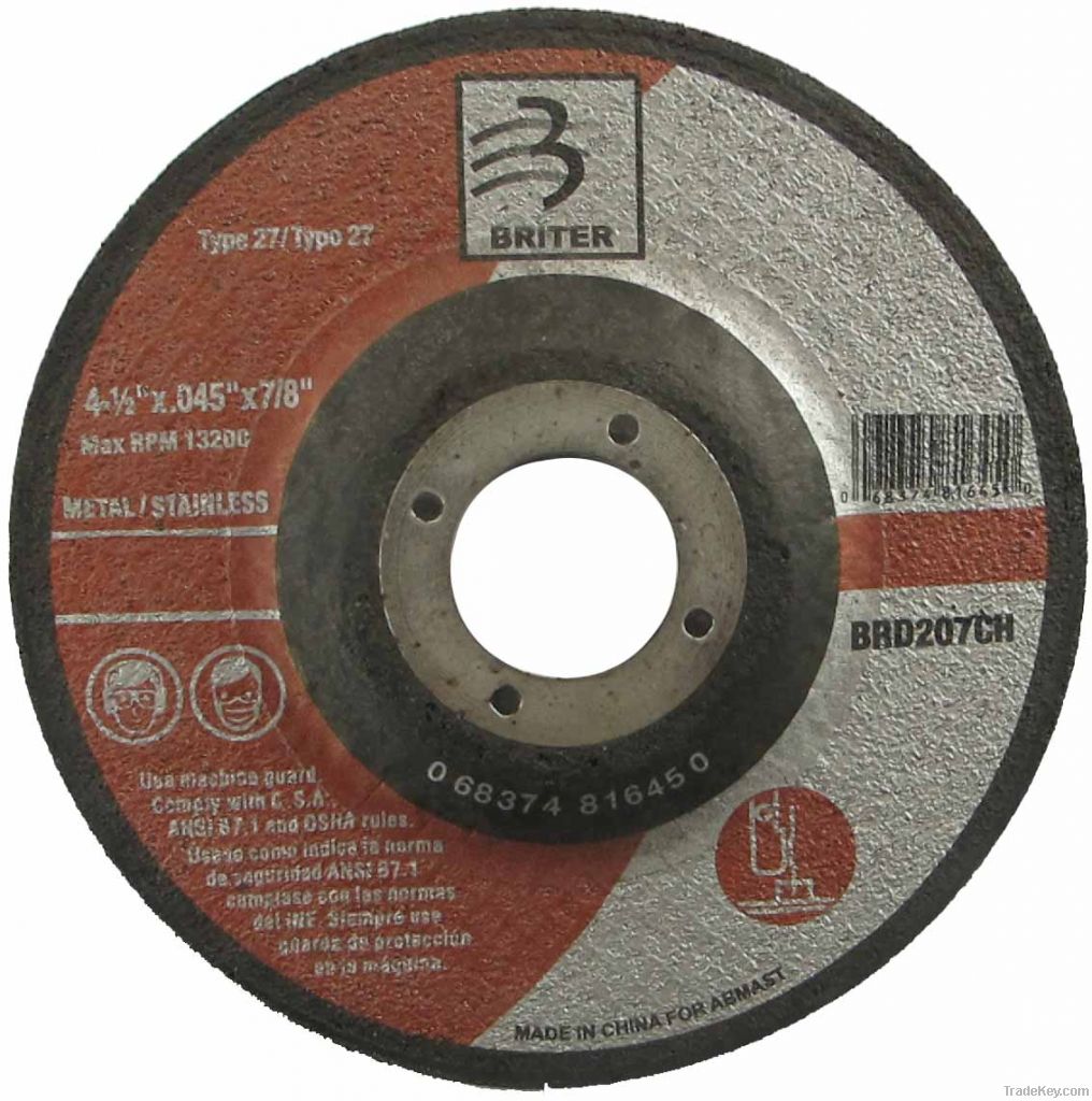 Depressed Center Thin Cutting Disc 41/2"X. 045"X7/8"