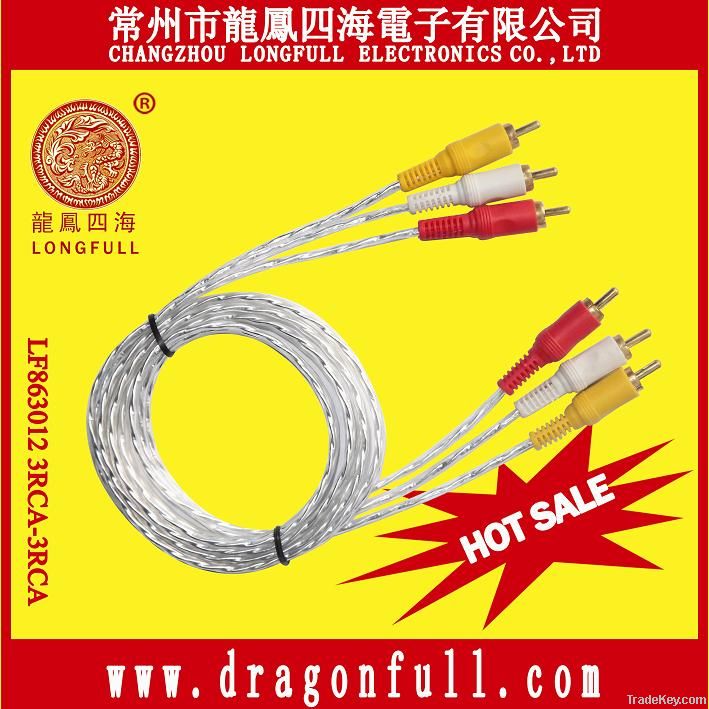 transparent 3rca-3rca cable