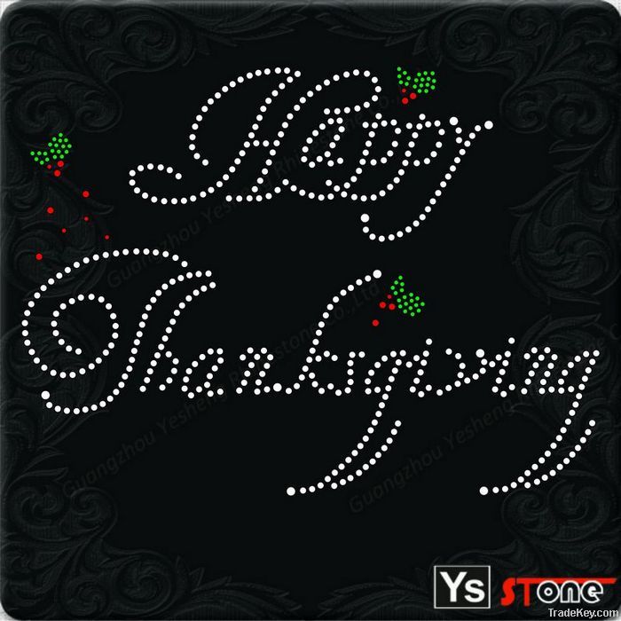 thanks giving day rhinestone transfer