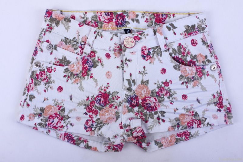 girls print twill shorts