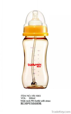 Wide neck Feeding bottle with staw