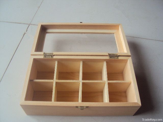 wooden tea box with pvc lid
