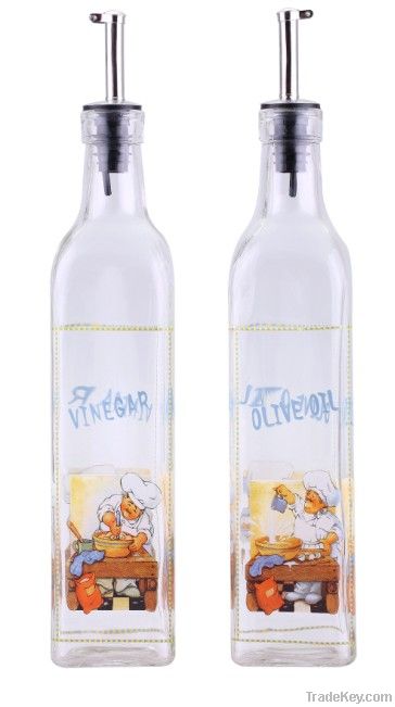 Oil Vinegar Bottle Set with Decal (KG0201050621)