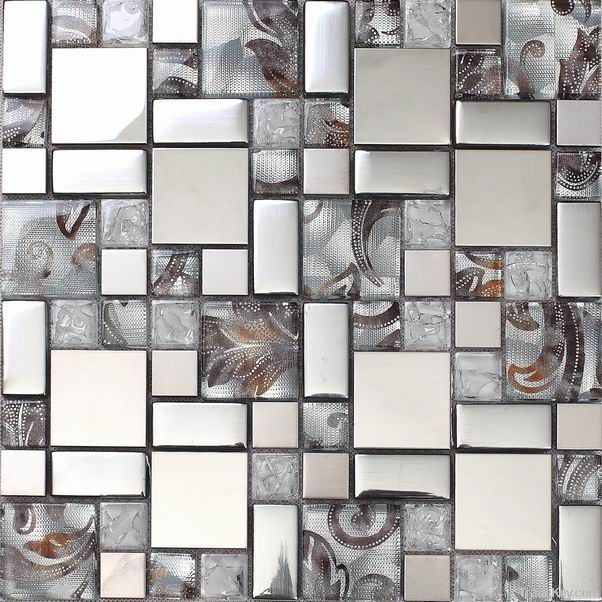 Foiled glass mosaic